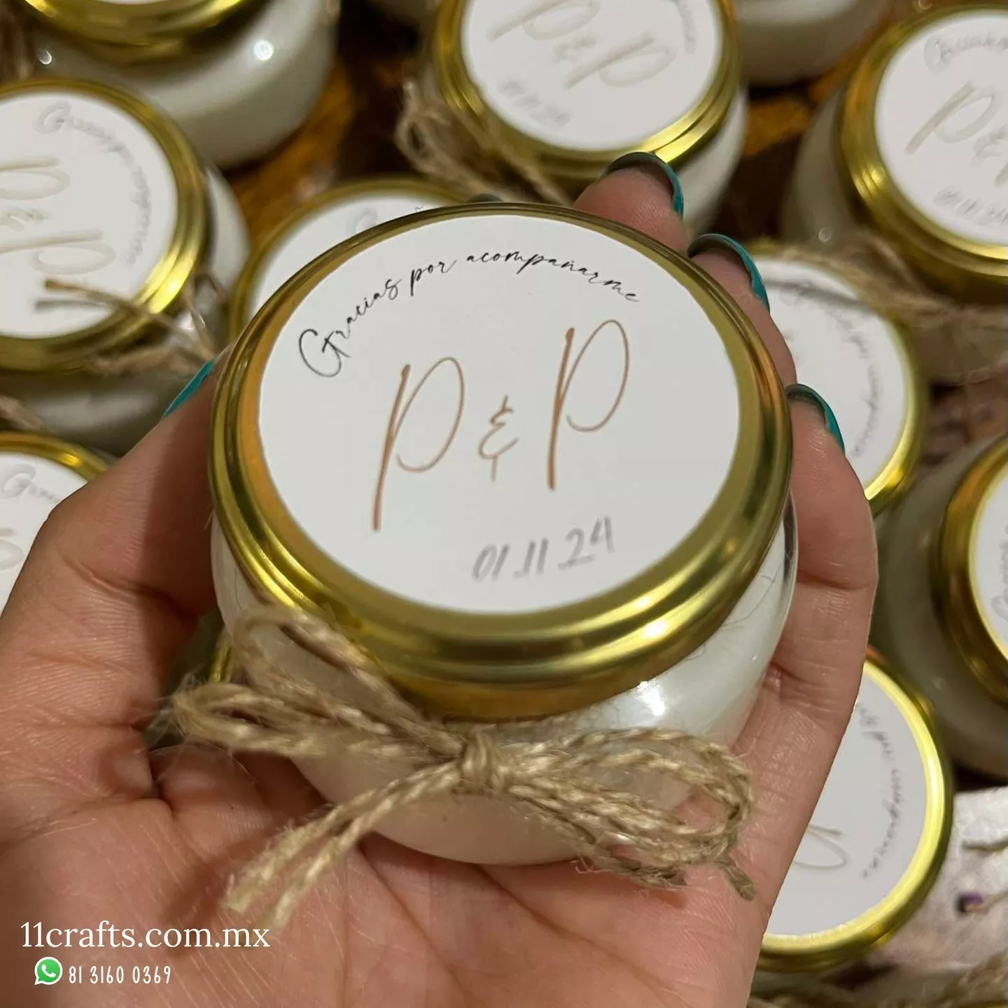 Set de velas personalizadas para boda con nombres y fecha especial