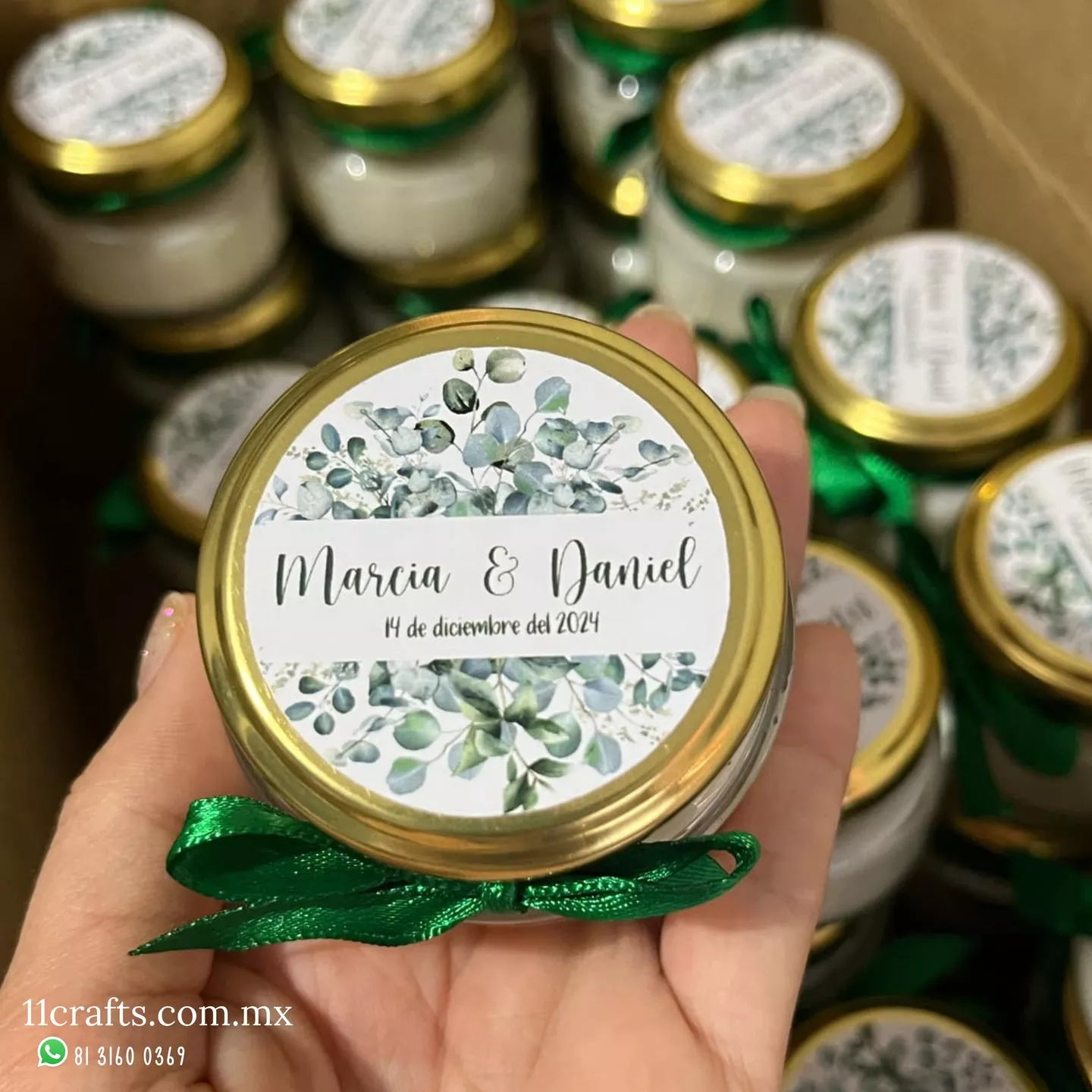 Velas personalizadas elegantes para boda con etiqueta personalizada